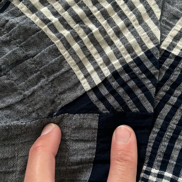 Navy and white plaid sleeveless dress sz8 - Picture 3 of 5